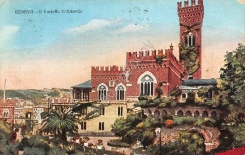 Cartolina Genova Castello D'Albertis 1927 | Immagine principale