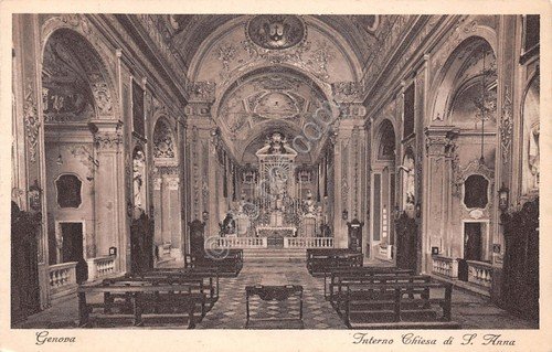 Cartolina Genova Chiesa S. Anna interno | Immagine principale