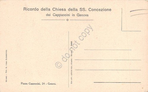 Cartolina Genova Chiesa SS Concezione dei Cappuccini Il Padre Santo