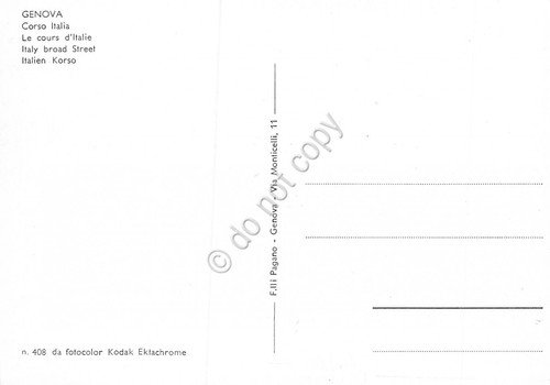 Cartolina Genova Corso Italia