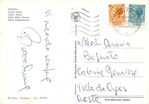 Cartolina Genova Corso Italia anni '70 | Immagine Gallery 2