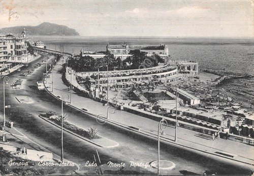Cartolina Genova Corso Italia Lido Monte Portofino 1956 | Immagine principale