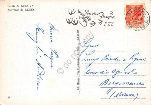 Cartolina Genova Corso Italia Lido Monte Portofino 1956 | Immagine Gallery 2