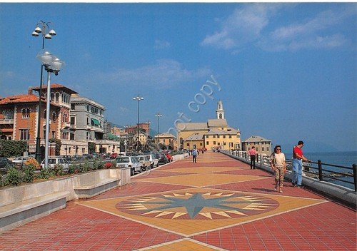 Cartolina Genova Corso Italia passeggiata a mare case animata anni …