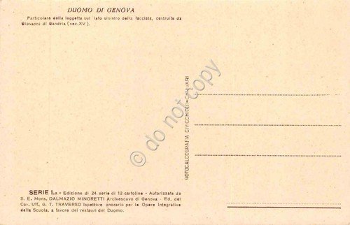 Cartolina Genova Duomo Serie 1 Dalmazio Minoretti