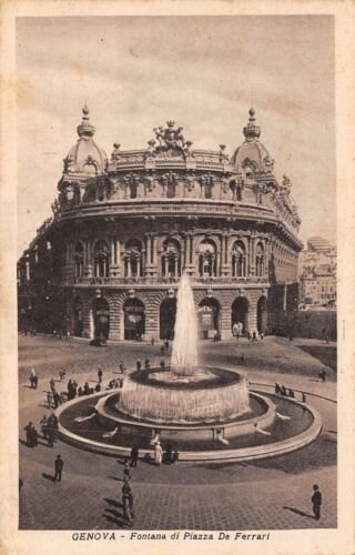 Cartolina Genova Fontana di Piazza De Ferrari animata 1940
