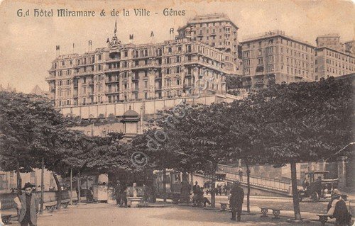 Cartolina Genova Genes Hotel Miramare & de la Ville animata …