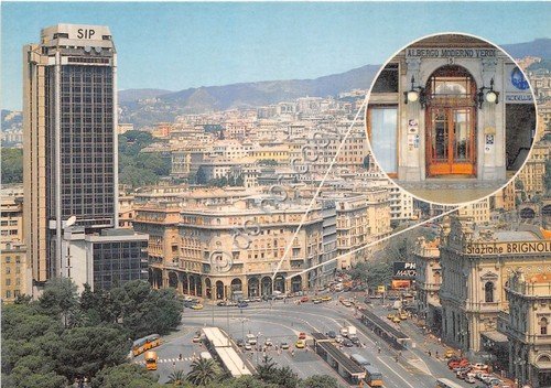 Cartolina Genova Hotel Moderno Verdi