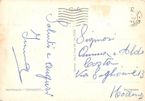 Cartolina Genova il Duomo 1952