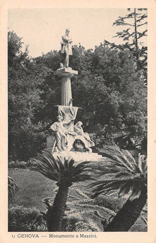 Cartolina Genova Monumento a Mazzini