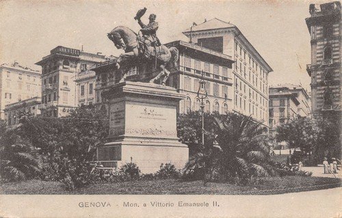 Cartolina Genova Monumento a Vittorio Emanuele II 1919 | Immagine principale