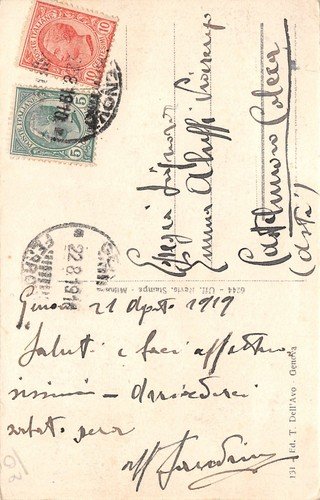 Cartolina Genova Monumento a Vittorio Emanuele II 1919 | Immagine Gallery 2