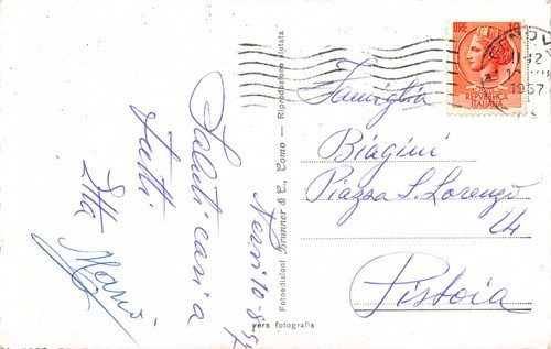 Cartolina Genova Nervi Passeggiata a mare 1957