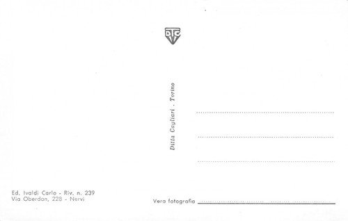 Cartolina Genova Nervi Passeggiata a mare Albergo Riviera