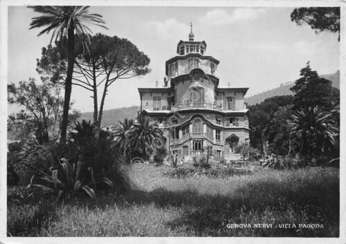 Cartolina Genova Nervi Villa Pagoda anni '40