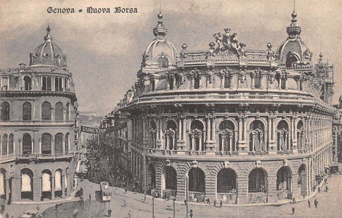 Cartolina Genova Nuova Borsa animata bus | Immagine principale