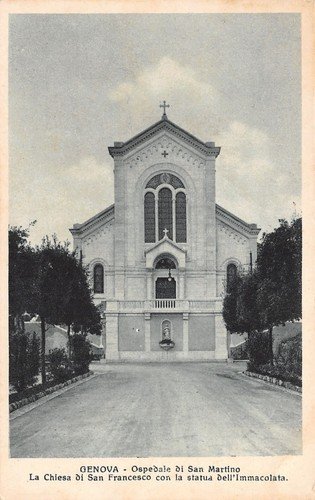 Cartolina Genova Ospedale San Martino Chiesa di San Francesco | Immagine principale