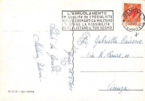 Cartolina Genova Panorama 1955 Timbro arruolamento aeronautica | Immagine Gallery 2