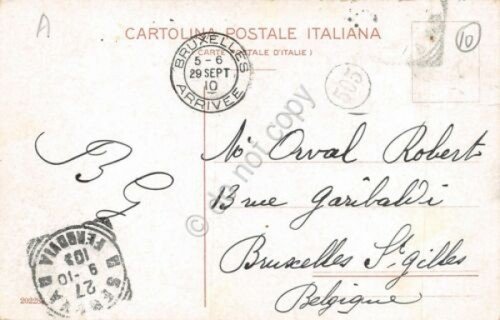 Cartolina Genova Panorama Camposanto Staglieno illustrata anni 10