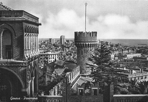 Cartolina Genova Panorama con torre | Immagine principale
