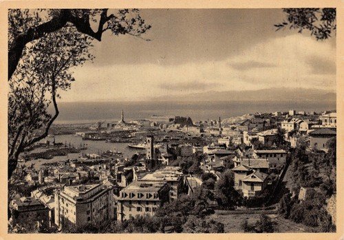 Cartolina Genova Panorama da Righi anni '40