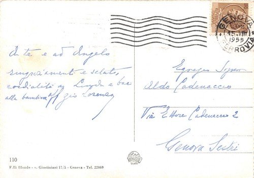 Cartolina Genova Panorama dal Righi 1955 | Immagine Gallery 2