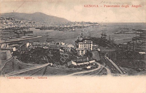 Cartolina Genova panorama degli Angeli 1900
