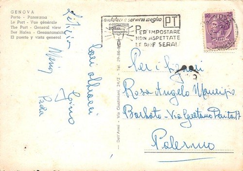 Cartolina Genova Panorama e Porto 1960