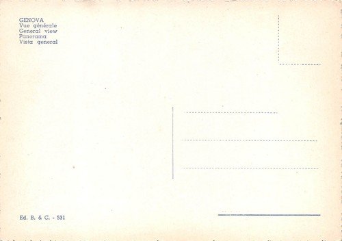Cartolina Genova Panorama porto nave