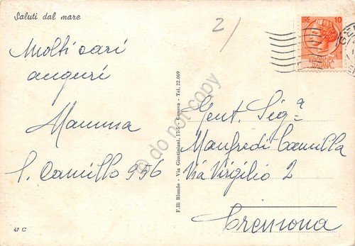 Cartolina Genova Pegli 3 vedute anni '50