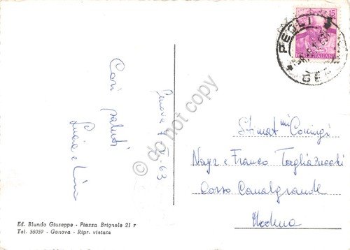 Cartolina Genova Pegli castello Wiansos 1963 | Immagine Gallery 2