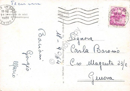 Cartolina Genova Pegli Illustrata 1964 | Immagine Gallery 2