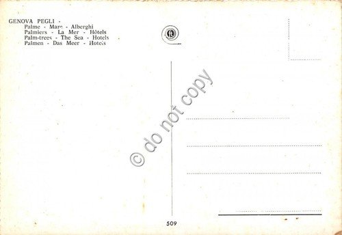 Cartolina Genova Pegli lungomare Alberghi
