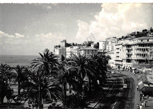Cartolina Genova Pegli Palme Alberghi Mare | Immagine principale
