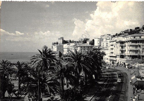 Cartolina Genova Pegli Palme mare alberghi