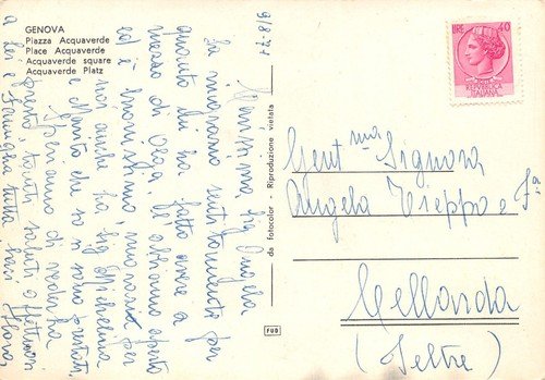 Cartolina Genova Piazza Acquaverde 1971 | Immagine Gallery 2