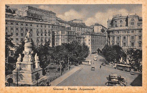 Cartolina Genova Piazza Acquaverde anni '40 | Immagine principale