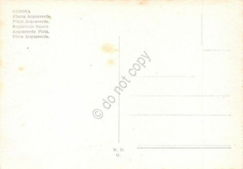 Cartolina Genova Piazza Acquaverde Illustrata | Immagine Gallery 2