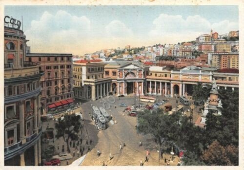 Cartolina Genova Piazza Acquaverde Stazione Principe Illustrata | Immagine principale