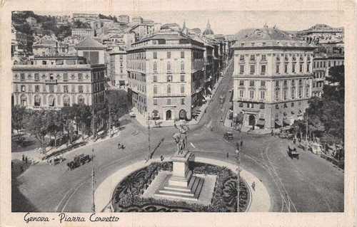 Cartolina Genova Piazza Corvetto 1940