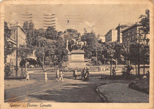 Cartolina Genova Piazza Corvetto animata 1942 | Immagine Gallery 1