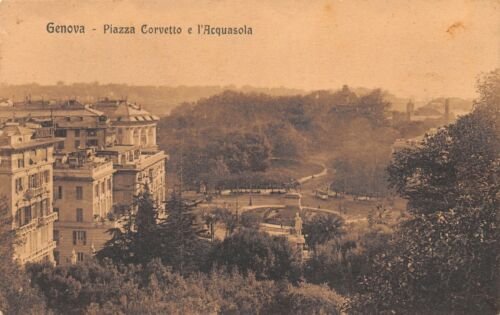 Cartolina Genova Piazza Corvetto e Acquasola anni '900