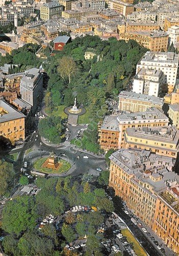 Cartolina Genova Piazza Corvetto Panorama aereo | Immagine principale