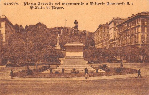Cartolina Genova Piazza Corvetto Villetta di Negro animata anni '10 | Immagine Gallery 1