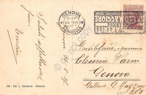 Cartolina Genova Piazza De Ferrari animata auto d'epoca 1927 Timbro … | Immagine Gallery 2