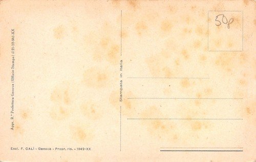 Cartolina Genova Piazza De Ferrari animata fontana anni '40