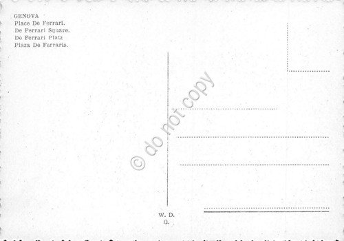 Cartolina Genova Piazza de Ferrari auto 2 cavalli
