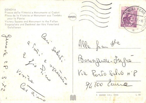 Cartolina Genova Piazza della Vittoria 1972 | Immagine Gallery 2