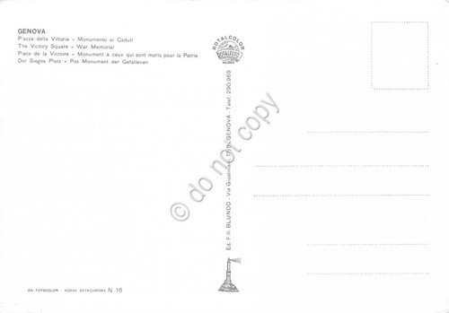 Cartolina Genova Piazza della Vittoria Monumento ai Caduti | Immagine Gallery 2