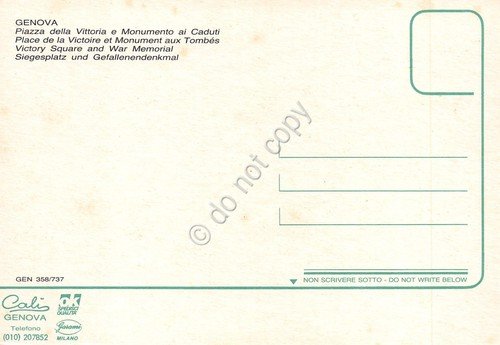 Cartolina Genova Piazza della Vittoria Monumento ai Caduti dall'alto